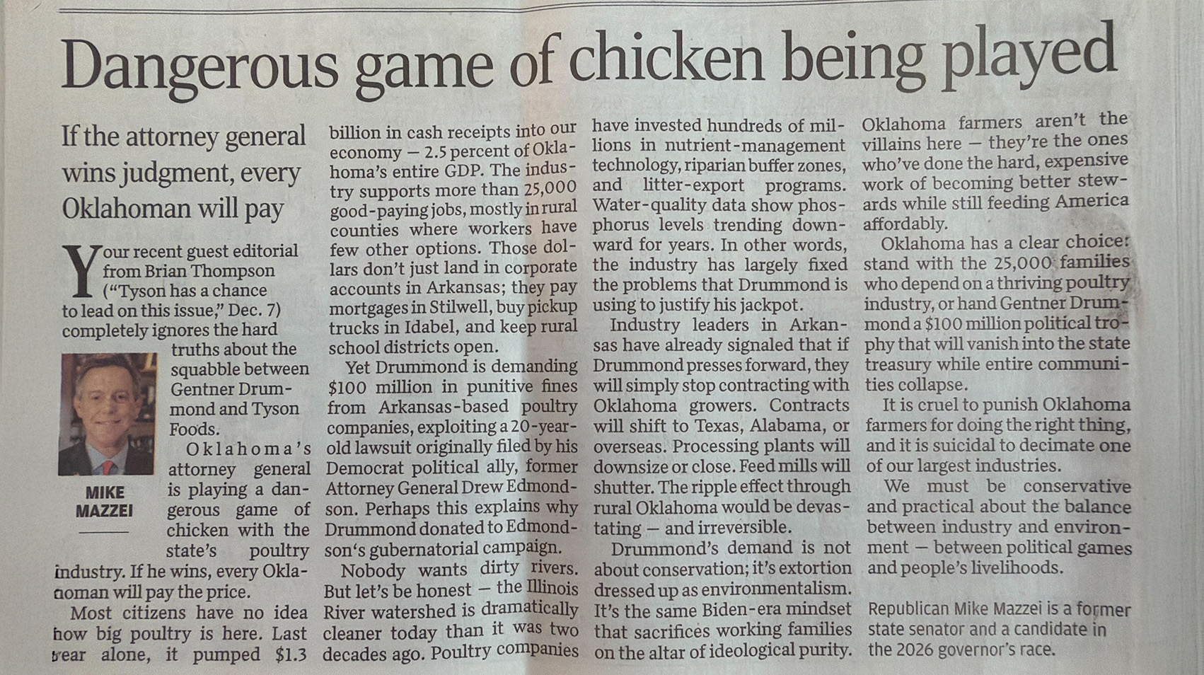 Playing Chicken With Oklahoma’s Poultry Industry Has Real Consequences